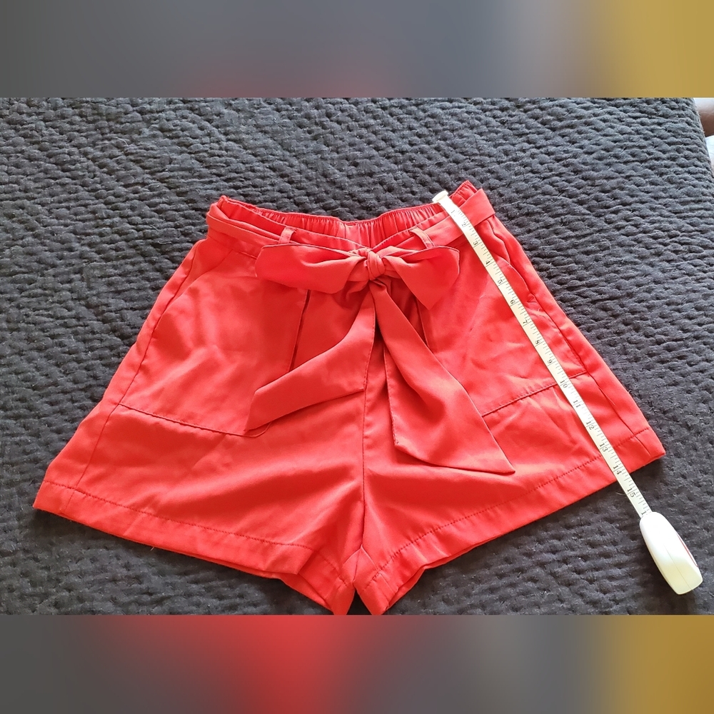 A New Day Red Belted Shorts Size S